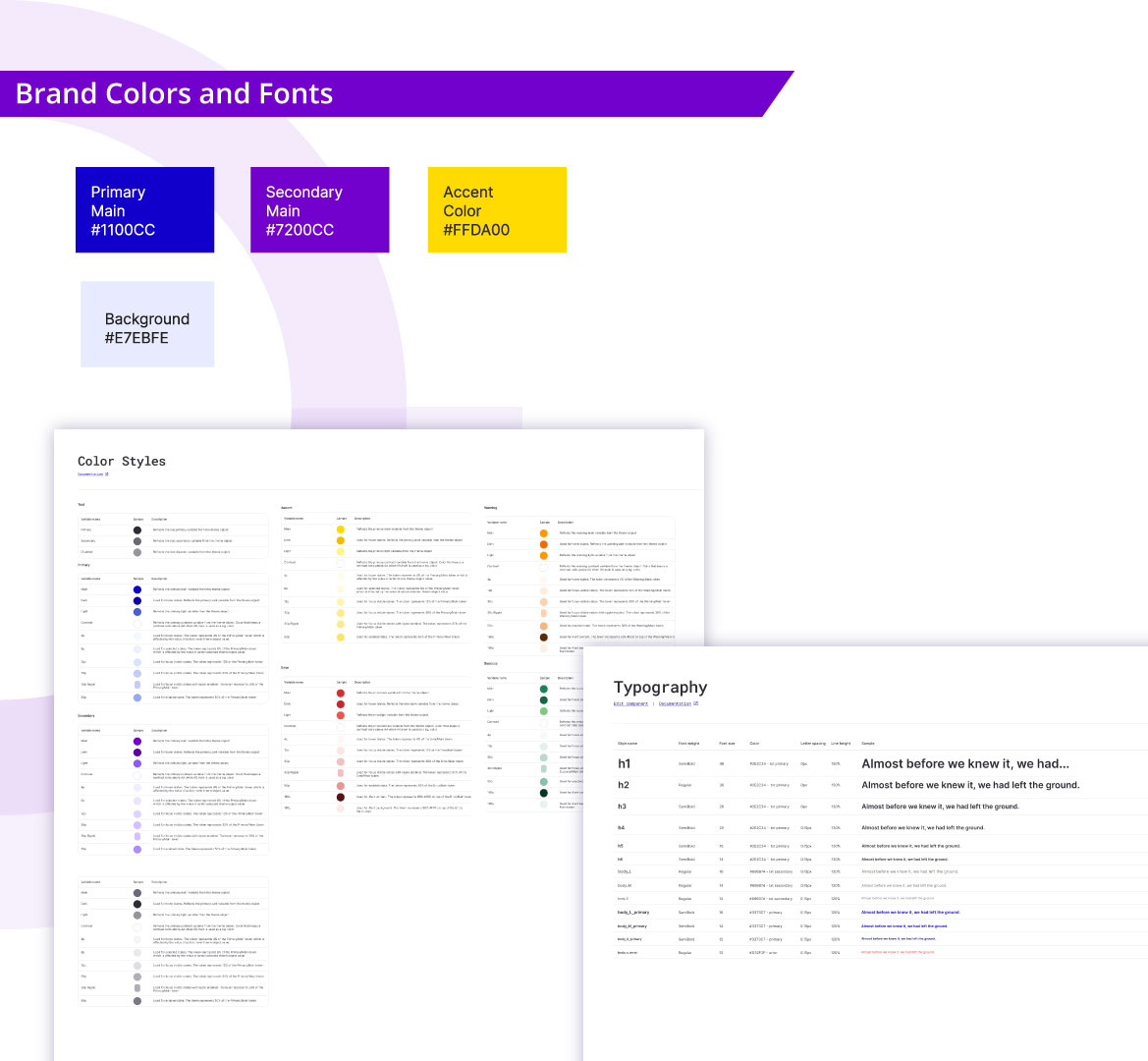 Quotebeam brand palette and typography scale
