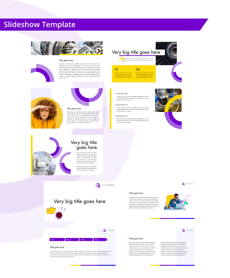 Slideshow templates — bold and content-focused variants