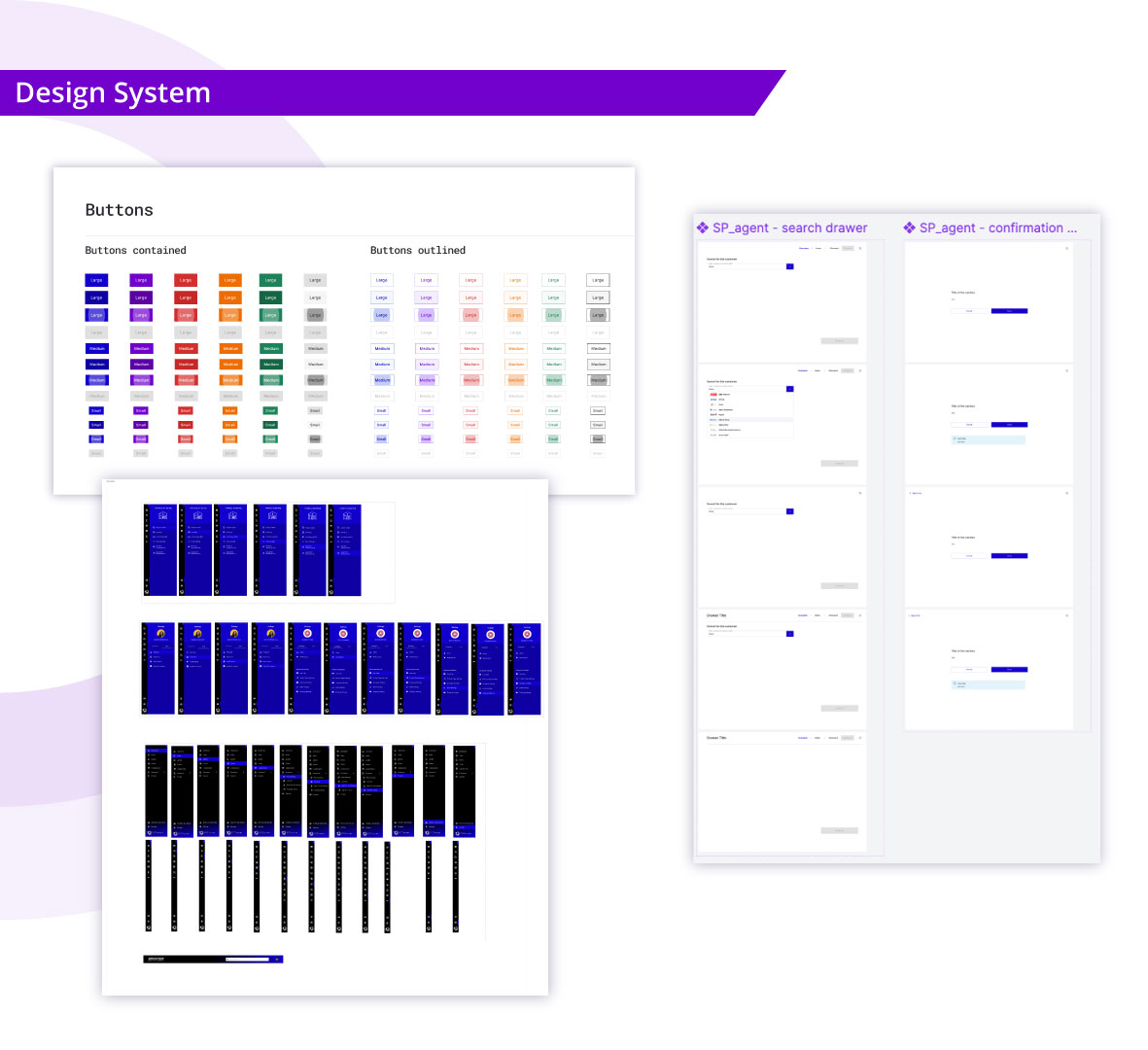 Buttons and UI component design system documentation